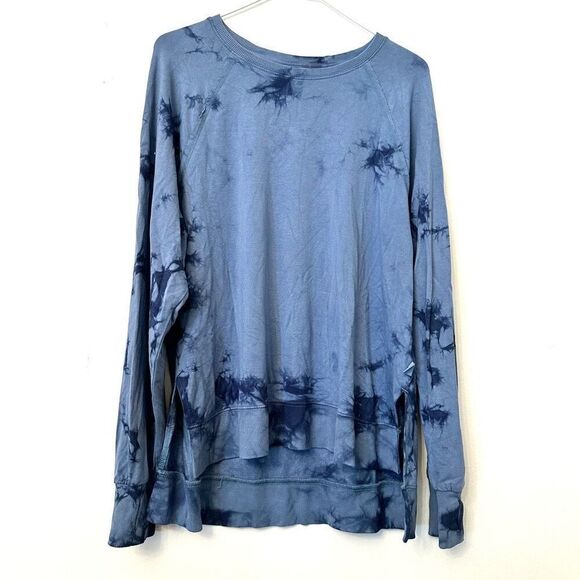 Joy Lab Long Sleeve Soft Loose Fit Pullover Tie Dye Blue Sweatshirt Size Medium - Picture 1 of 3